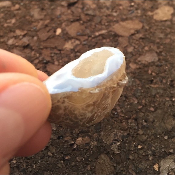 Natural Agate with Druzy Keychain - Half Geode - Picture 11 of 13